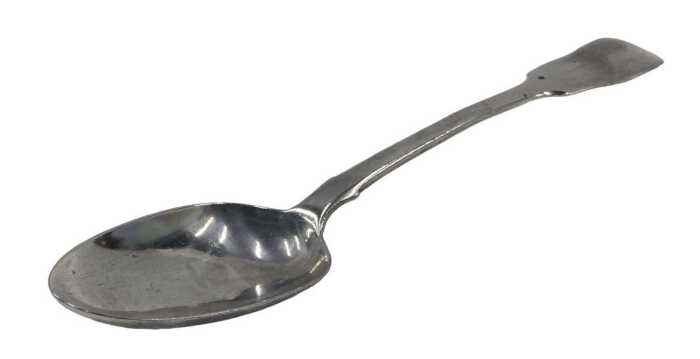 A William IV silver dessert spoon, Old English pattern, by Robert Wallis, London 1837, 22cm long,...
