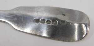 A William IV silver dessert spoon, Old English pattern, by Robert Wallis, London 1837, 22cm long,... - 2