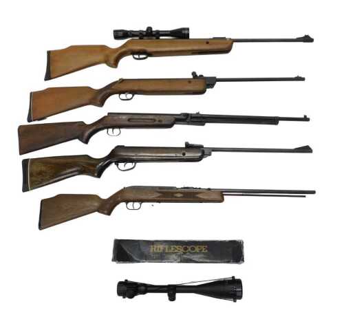 Air rifles, to include a Smith & Wesson of Springfield Massachusetts .177 calibre air rifle, a...