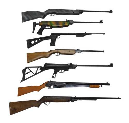 Air rifles, to include a Webley Mark III .22 air rifle, together with various other air rifles,...