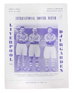 A football programme, Liverpool vs Djurgarden, Ebbets Field Brooklyn New York, June 18th 1948.