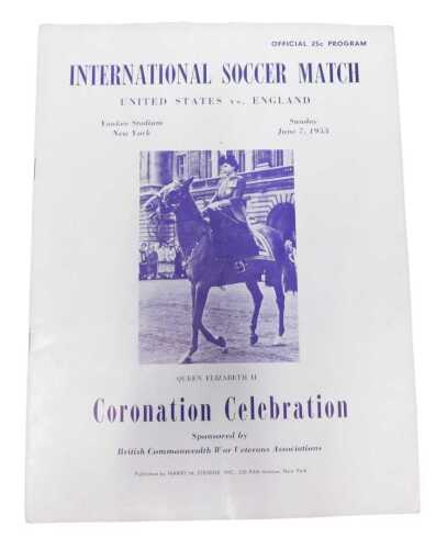 A football programme, International Soccer Match, United States vs England, Yankee Stadium New...