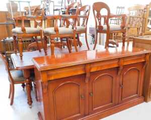 A high quality dining room suite, marked Waring & Gillows, comprising three sectional display... - 2