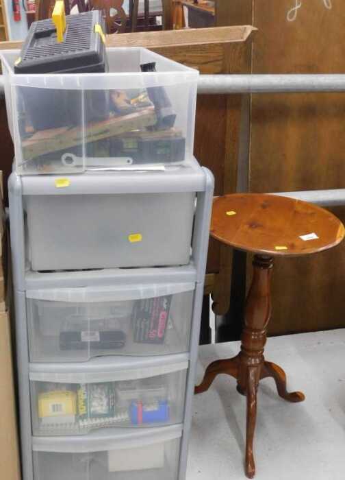 Various furniture and effects, a stacking box system containing a quantity of tools and related...