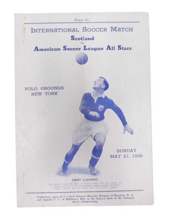 A football programme, Internation Soccer Match, Scotland vs American Soccer League All-Stars,...