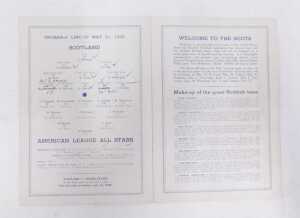 A football programme, Internation Soccer Match, Scotland vs American Soccer League All-Stars,... - 2