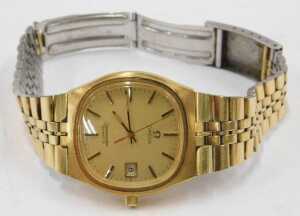 A gentlemen's Omega Seamaster quartz wristwatch, with 3cm diameter gold coloured face, marked... - 2