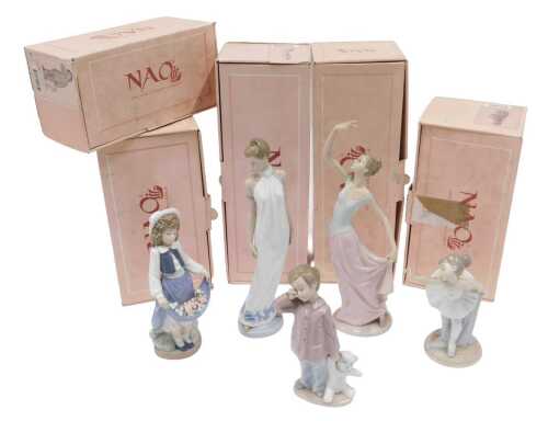 Various Nao figures, to include The Schoolgirl 1005, 21cm high, and four others. (5, boxed)