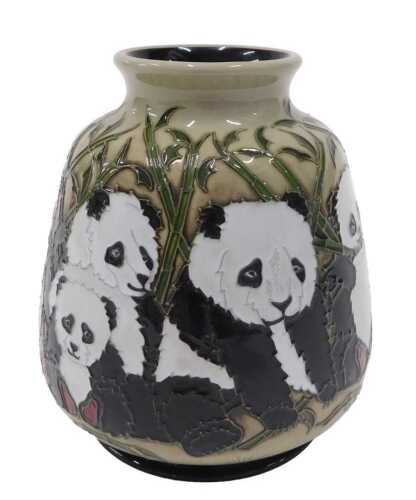 A Moorcroft The Family panda pattern vase, of shouldered form, marked beneath Marie Penkethman...