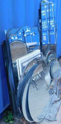 Various mirrors, unframed.