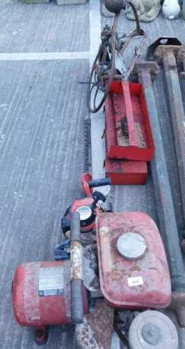 A Honda EC1500E generator, and a small quantity of hand tools, tool chest, metal wheel, etc. (a...