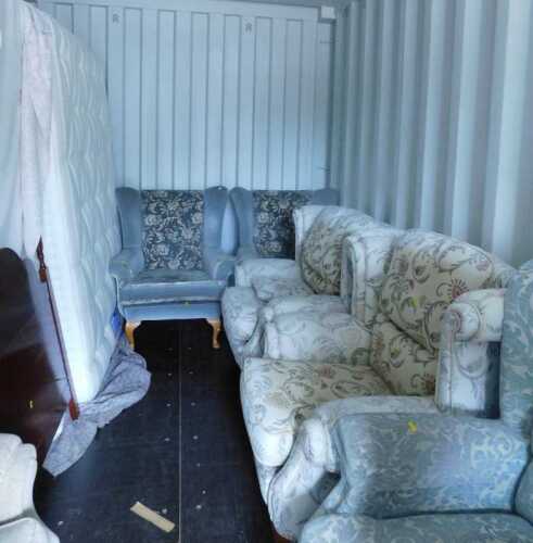 Various soft furnishings, a pair of Parker Knoll wingback armchairs, with floral upholstery, a...