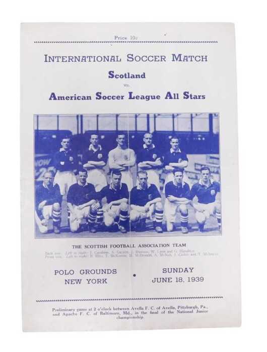 A football programme, International Soccer Match, Scotland vs American Soccer League All-Stars,...