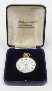 An Edward VIII JW Benson of London 9ct gold pocket watch, with white enamel Roman numeric dial,... - 2