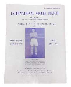 Football programmes, International Soccer Match Liverpool, of the first division English league,...