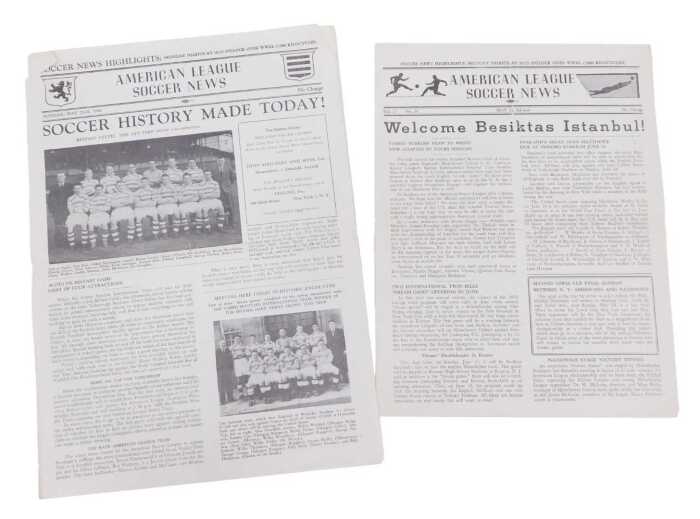 Football related ephemera, an American League Soccer News two sided programme, June 19th 1949,...
