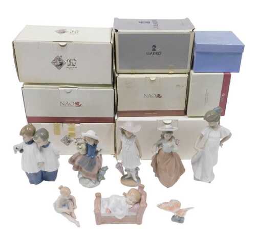 Various Lladro and Nao figures, to include Lladro Sweet Scent, number 5221, by Jose Puche, 19cm...