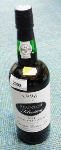 A bottle of 1990 Stainton Selection port, produce of Portugal.