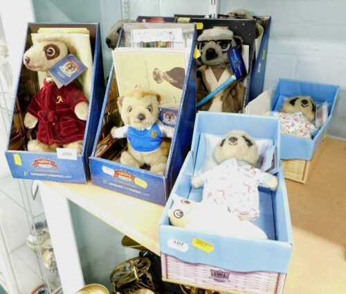 A quantity of Compare the Market meerkat dolls, to include Vassily, Sergei, a limited edition...