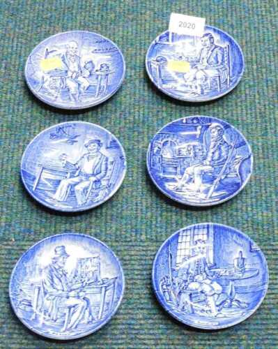 Ceramics, to include a collection of Enoch Wedgwood of Tunstall blue and white decorative dishes,...