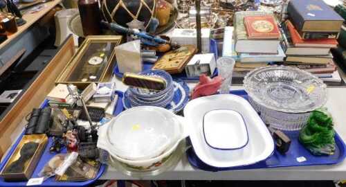 Pottery, collectables and effects, Pyrex, Coronation of King George studded glass plate, various...