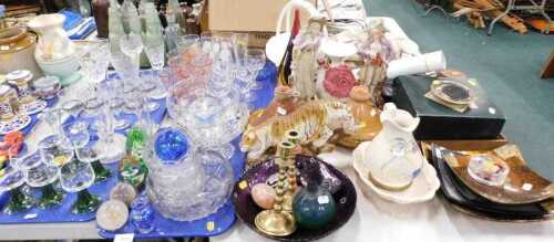 Various collectable glassware, drinking glasses, transfer printed and others, swirl and other...