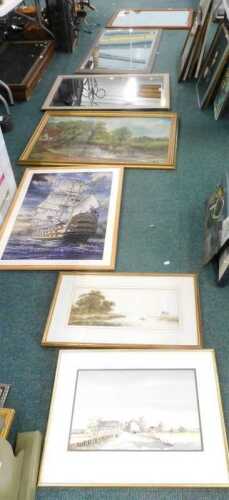 After Constable. The Hay Wain, oil on board, various other mirrors. (4)