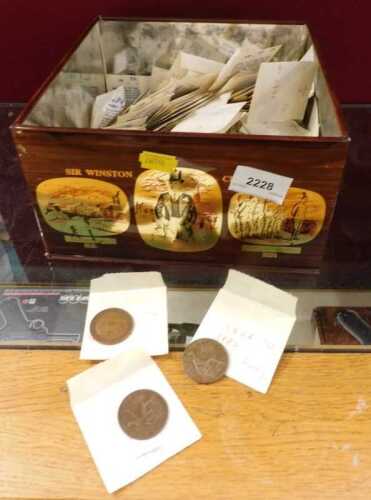 Various coins, a large quantity of GB pre decimal pennies, many in outer packaging, a large...