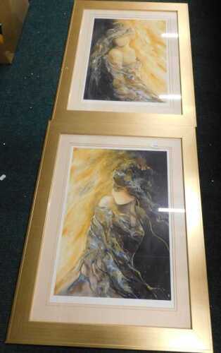 Charlotte Atkinson (b1973). Golden Shadows II, artist signed limited edition giclee print,...