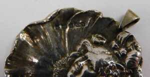 A Victorian silver pendant, moulded as a waterlily with embossed figure of female with flowing... - 3