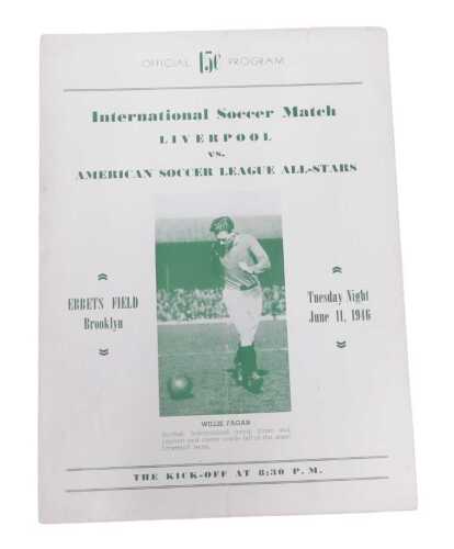 A Football programme, International Soccer Match Liverpool vs American Soccer League All-Stars,...