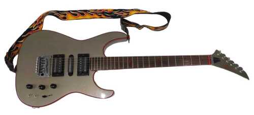 A Marlin Loner electric guitar, in red and grey metallic bronze finish effect, numbered 7072446,...