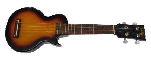 A Vintage UKE 1 electric solid bodied ukulele, in tobacco and sunburst finish, 51cm long.