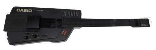 A Casio DG-1 digital guitar, in black, 89cm long.