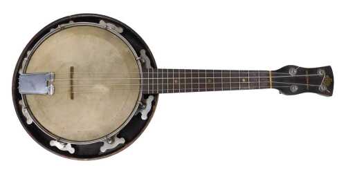 A 20thC GH&S Melody-UKE ukulele, with four strings and chrome finish mounts, 55cm long.