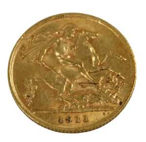 A George V half gold sovereign, dated 1911.