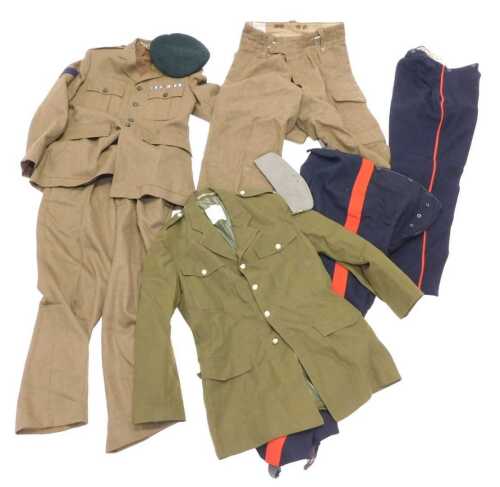 Various militaria, military uniform, army uniform, a 1949 pattern battle dress, size 15 trousers,...