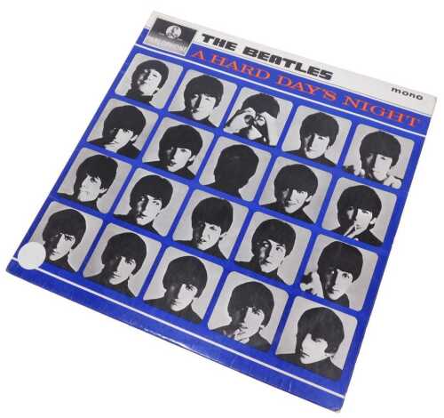 A record, The Beatles, A Hard Days Night, 33rpm, Mono, with outer sleeve, marked XEX492-3N.