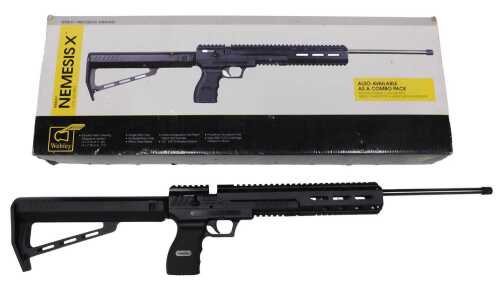 A Webley Nemesis X .22 calibre air rifle, with detachable stock. 
A photographic identity...
