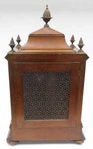 A 19thC mahogany chiming and musical bracket clock, in an elaborate case, with pineapple finial,... - 3