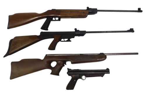 Air rifles, to include Hatsan .177 calibre lever action air rifle, together with an ASI...