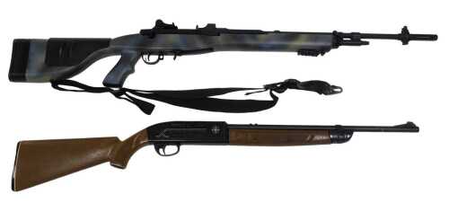 A Crosman 2100 classic .177 repeater pellet gun, together with a Chinese .177 air rifle. 
A...