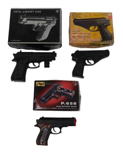 A Cyma P698 6mm BB gun, together with two further small BB guns. A photographic identity...