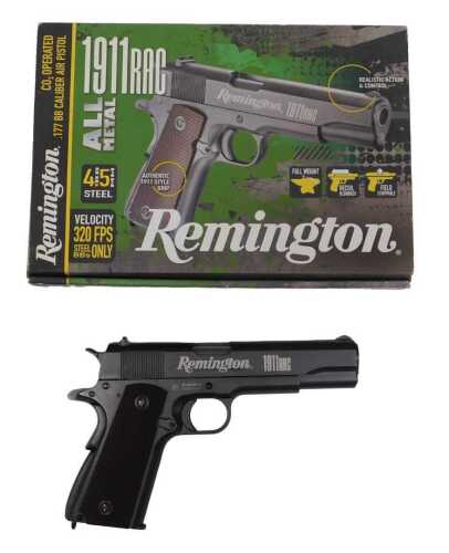A Remington 1911 RAC 4.5mm ball bearing CO2 operated air pistol. 
A photographic identity...