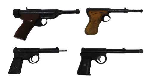 A Hy Score target air pistol 22 calibre, together with a Gat gun, and an Original Model 2 etc...