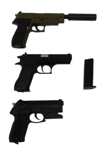 A Sig Sauer .177 calibre CO2 air pistol, with suppressor, together with a Gamo PT80 CO2 powered...