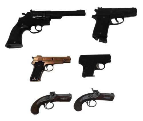 A Crosman model 381 .22 calibre CO2 pellet gun, together with an A101 4.5mm BB CO2 pellet gun, a...