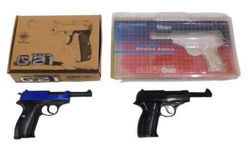 A G21 6mm BB pistol, in the form of a Walther P38, together with a Daisy Model 38 BB gun, also a...