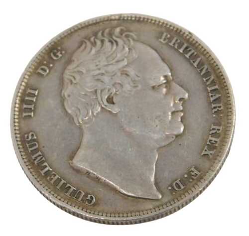 A William IV silver half crown coin 1836, in outer capsule.