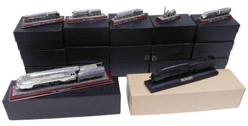 Various Royal Hampshire locomotive silver plated train ornaments, to include City of Wells, 13cm...